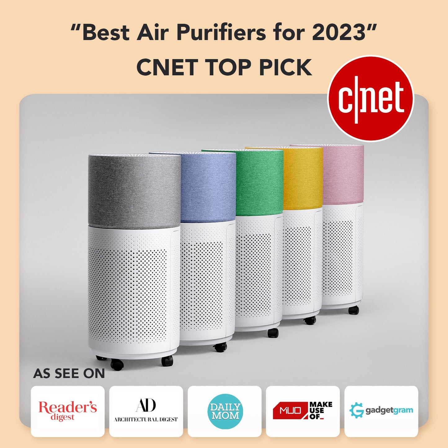 CleanForce Rainbow Series Air purifier for Home Large Room - Green