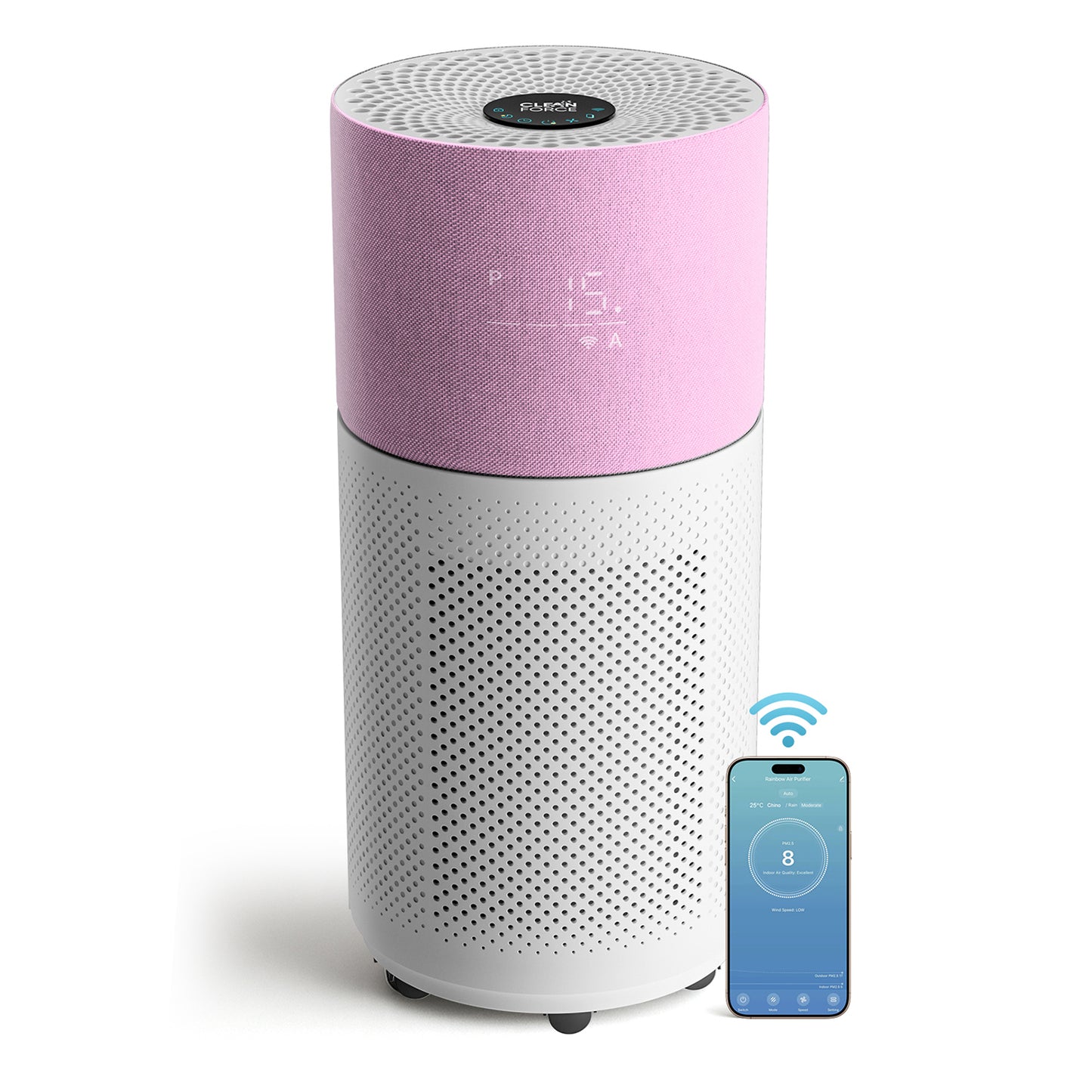 CleanForce Rainbow Series Air purifier for Home Large Room - Pink