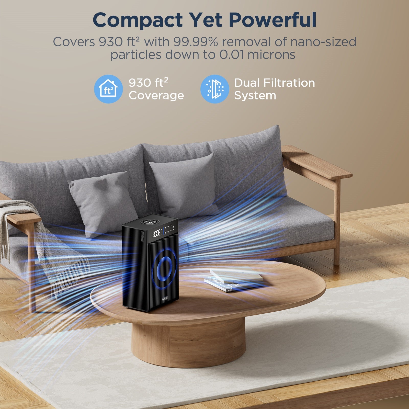 CleanForce Rainbow Cube 4-in-1 Air Purifier, Bluetooth Speaker, Wireless Charger & Aromatherapy Diffuser