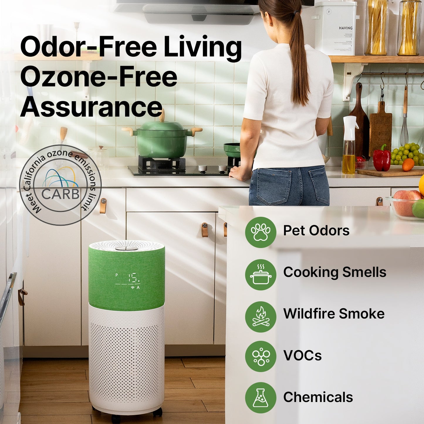 CleanForce HEPA Air Purifiers for Home Large Room Up to 2550 ft², CERTIFIED asthma & allergy friendly®, Works with Alexa | Rainbow Gray