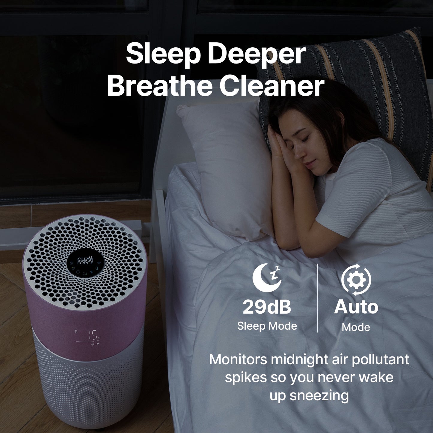 CleanForce HEPA Air Purifiers for Home Large Room Up to 2550 ft², CERTIFIED asthma & allergy friendly®, Works with Alexa | Rainbow Gray